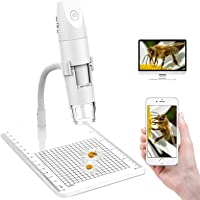 Microscopio Digital WiFi- HALOVIE Microscopio Digital Inalámbrico 50x -1000x Aumento 1080P HD 8 LED Microscopio Digital…